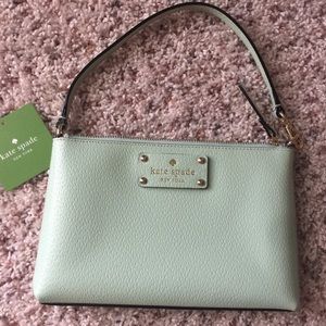 NEW! Kate Spade mint green clutch